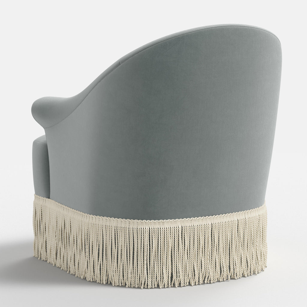 Marie Swivel Chair in Performance Velvet in Lichen