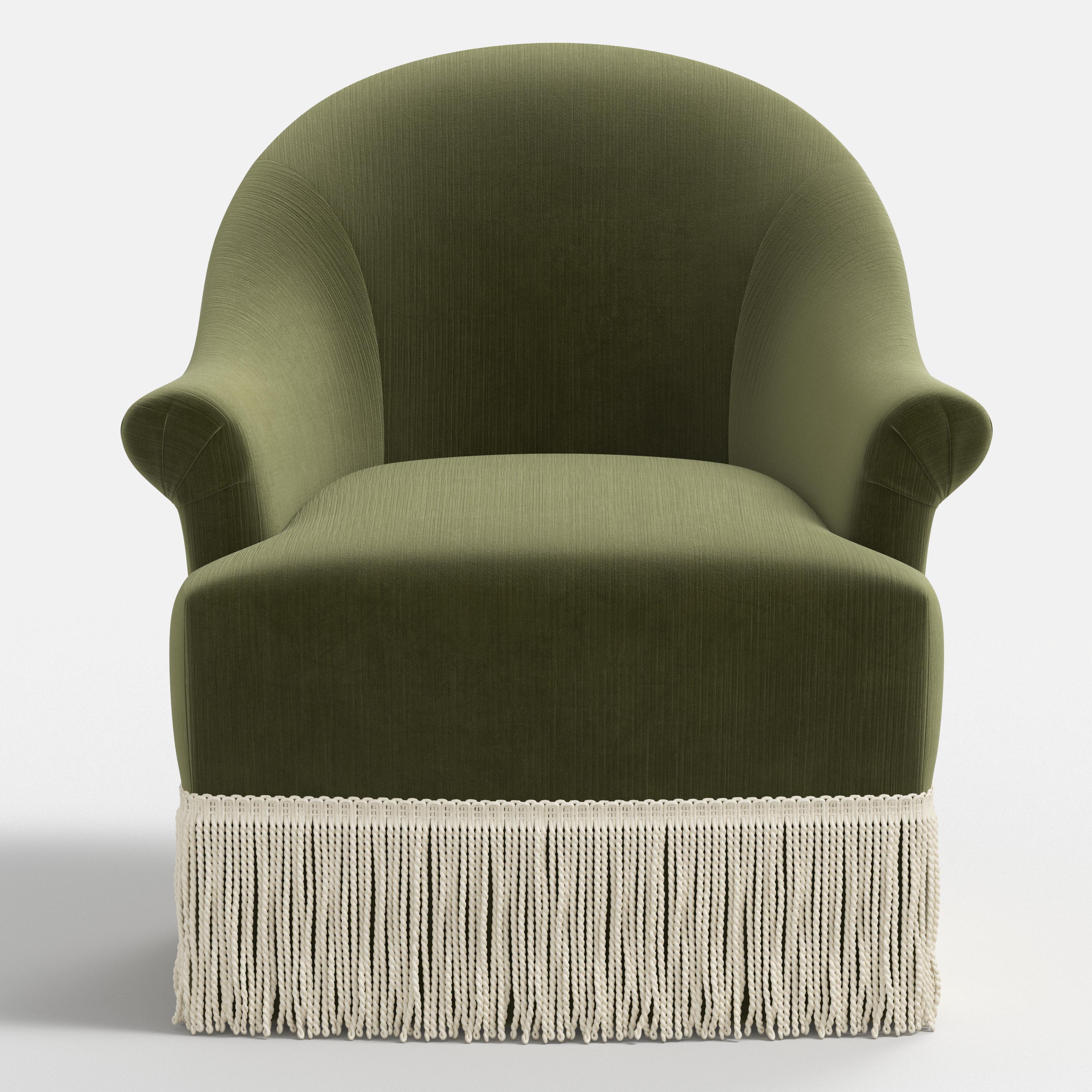 Marie Swivel Chair in Performance Velvet in Moss
