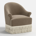 Marie Swivel Chair in Performance Velvet in Walnut