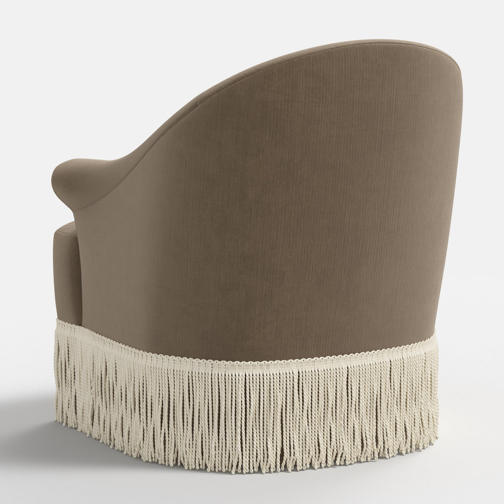 Marie Swivel Chair in Performance Velvet in Walnut
