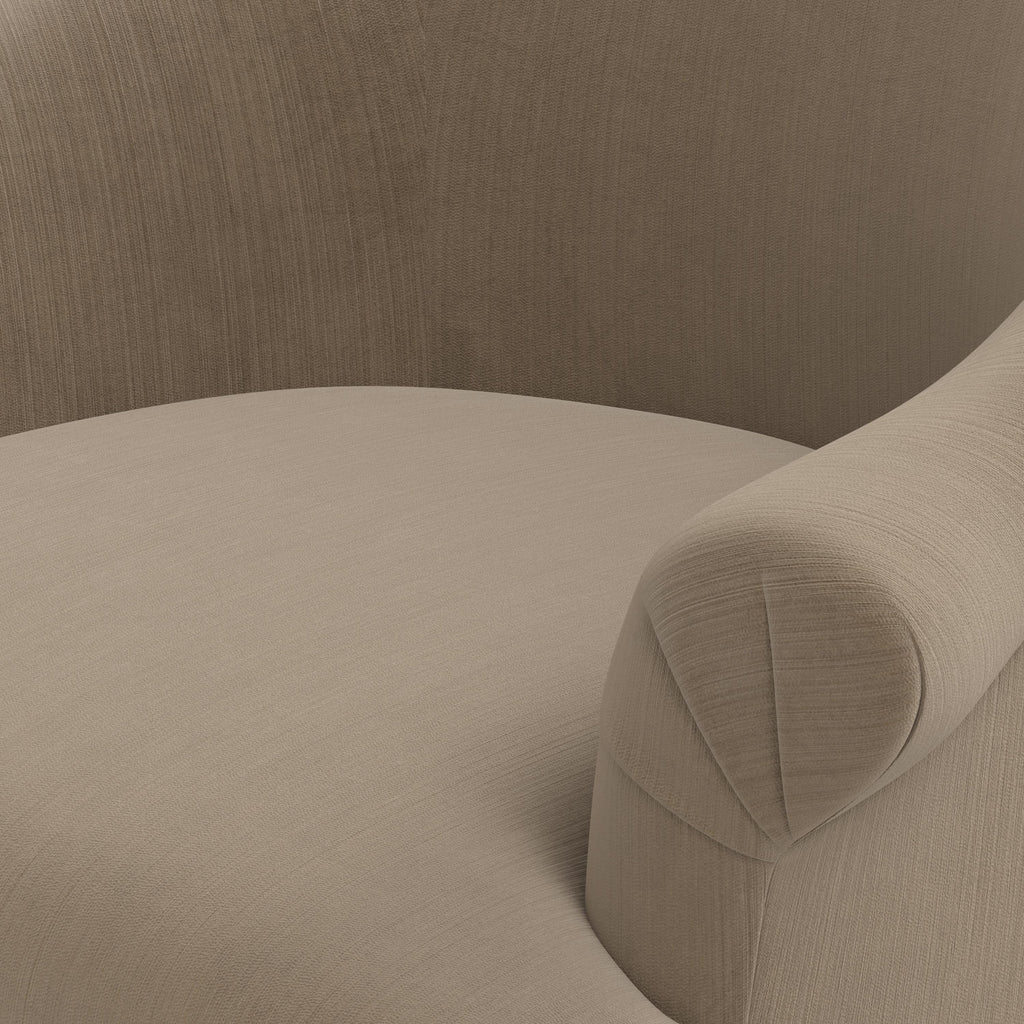 Marie Swivel Chair in Performance Velvet in Walnut