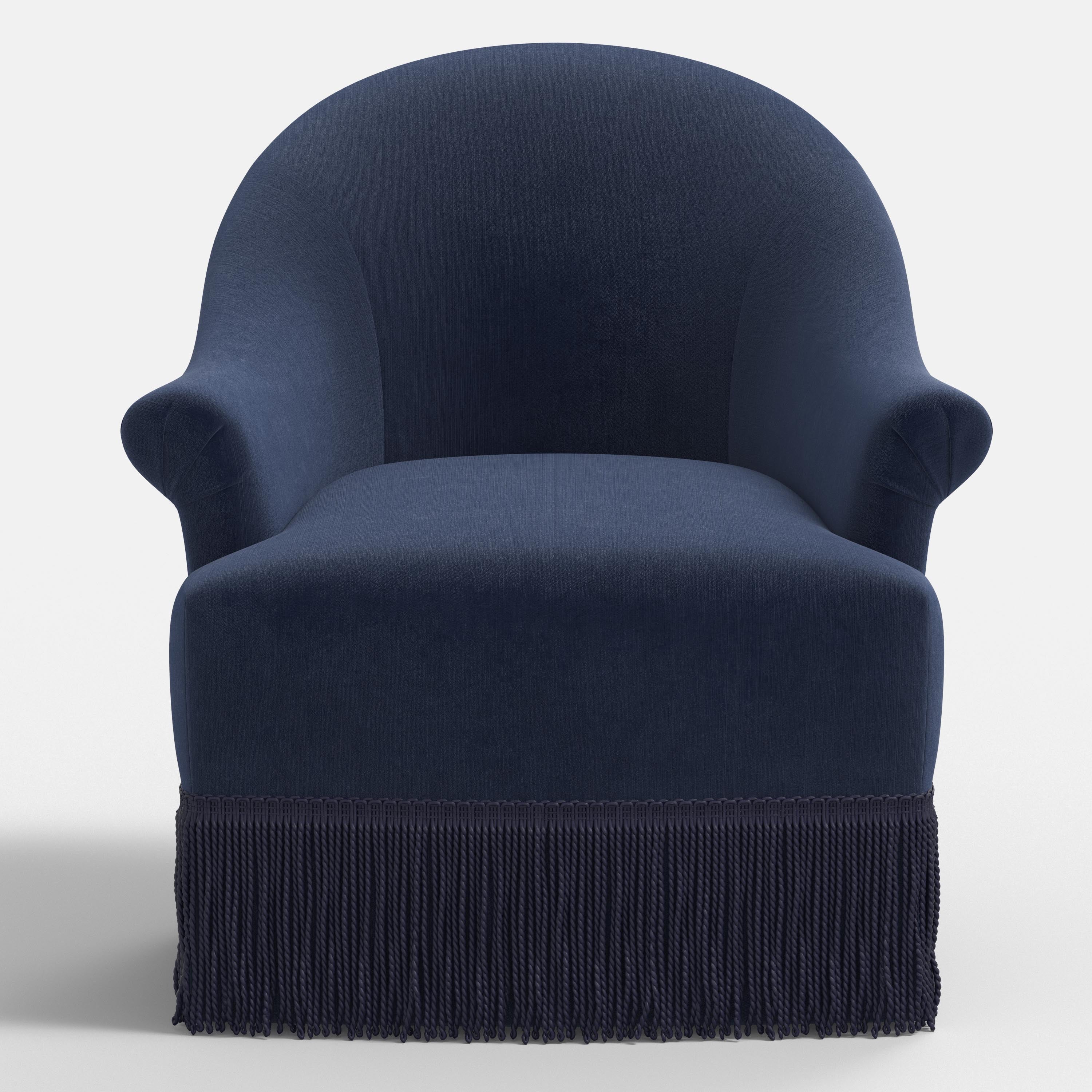 Marie Swivel Chair in Performance Velvet in Ocean