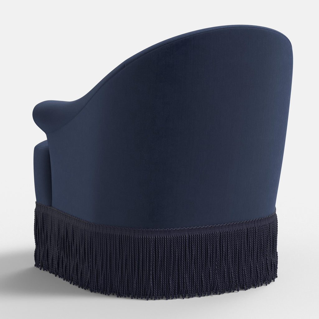 Marie Swivel Chair in Performance Velvet in Ocean