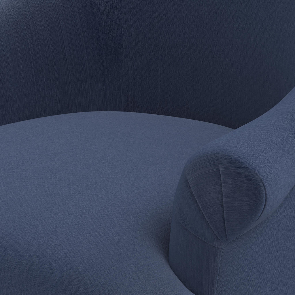 Marie Swivel Chair in Performance Velvet in Ocean