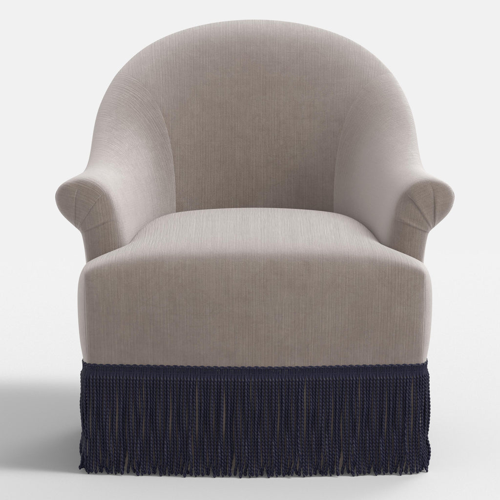 Marie Swivel Chair in Performance Velvet in Steel
