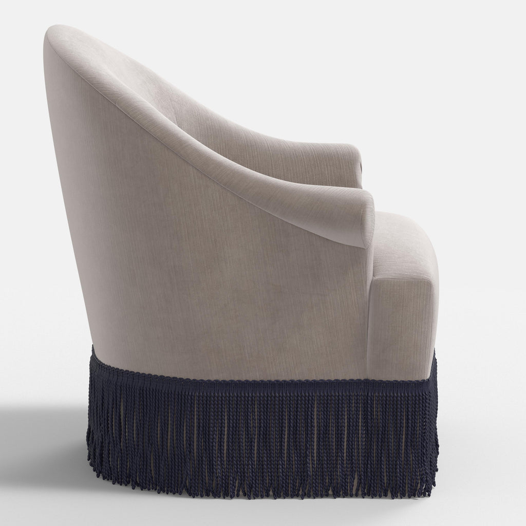 Marie Swivel Chair in Performance Velvet in Steel