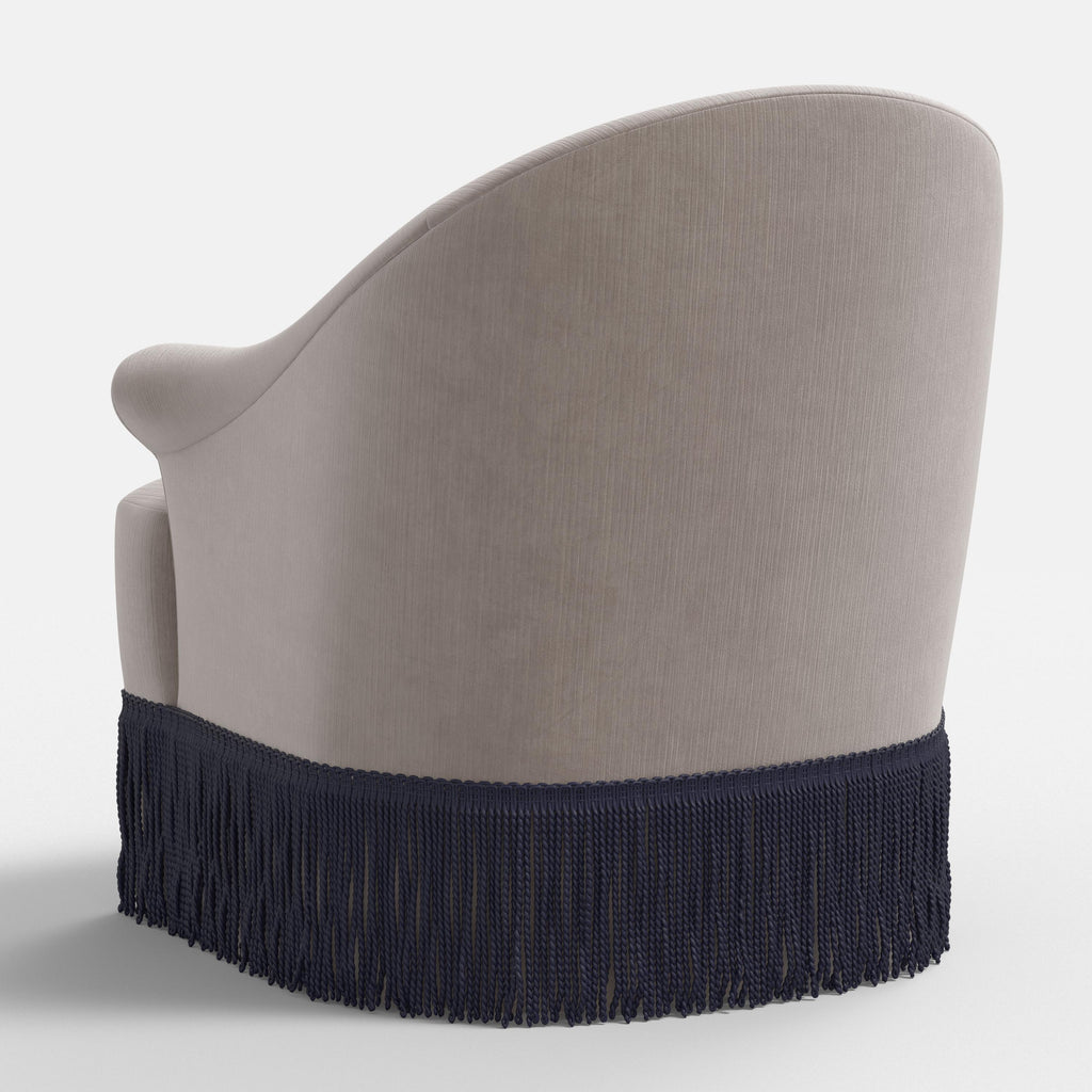 Marie Swivel Chair in Performance Velvet in Steel