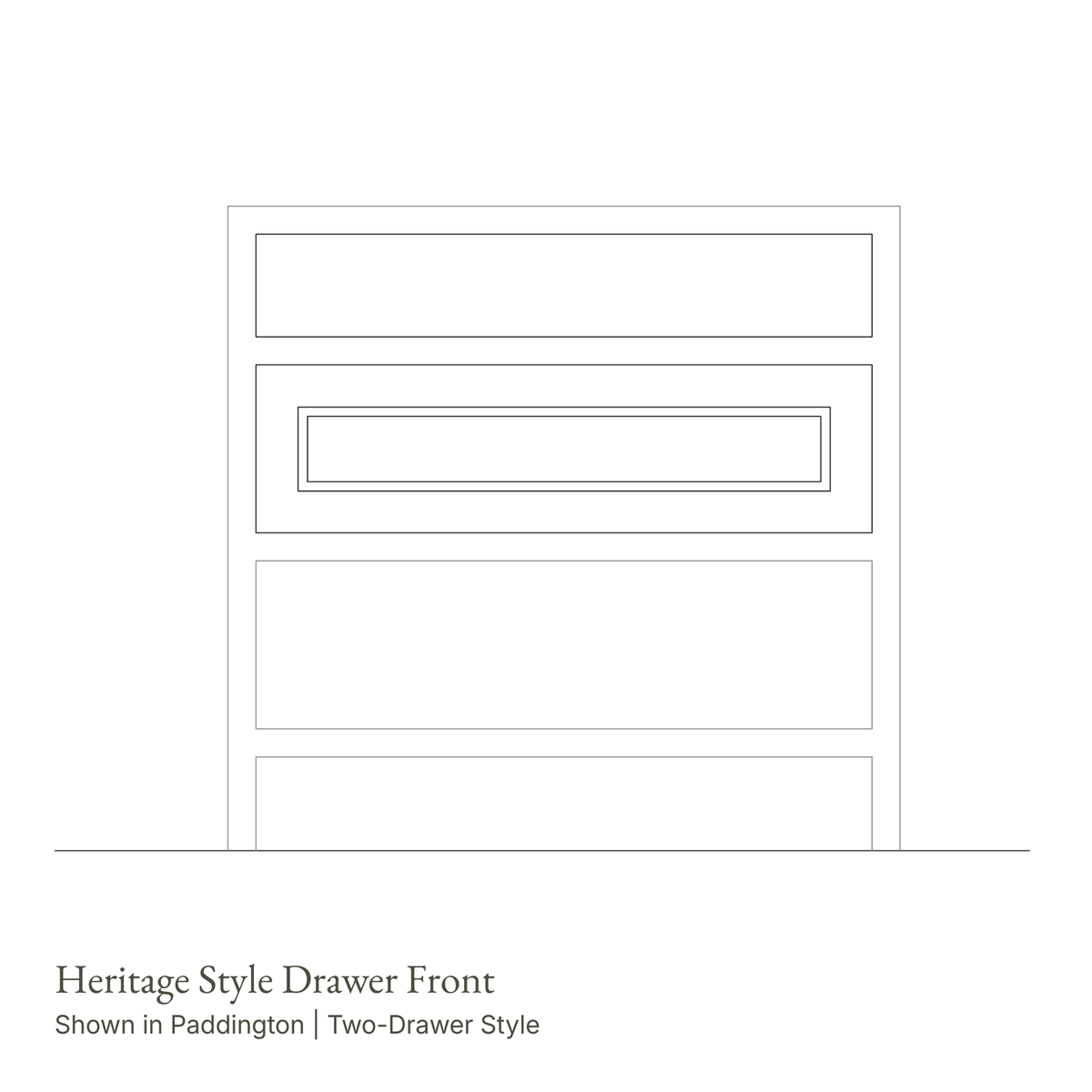 Paddington Vanity | Two-Drawer Style | Heritage Drawer Front