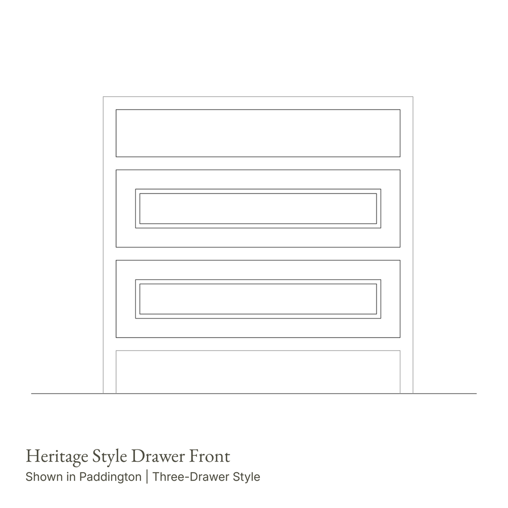 Paddington Vanity | Three-Drawer Style | Heritage Drawer Front - 54"