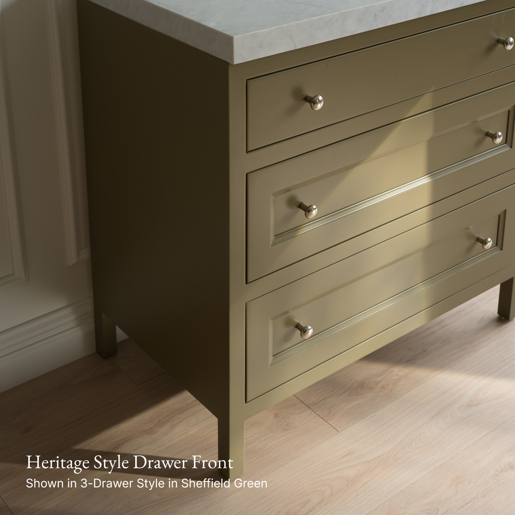 Paddington Vanity | Two-Drawer Style | Heritage Drawer Front