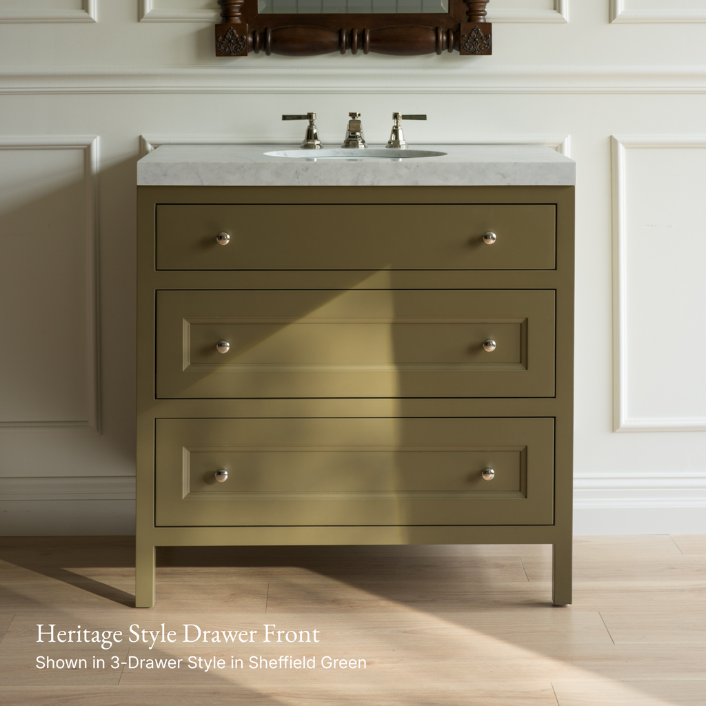 Paddington Vanity | Two-Drawer Style | Heritage Drawer Front