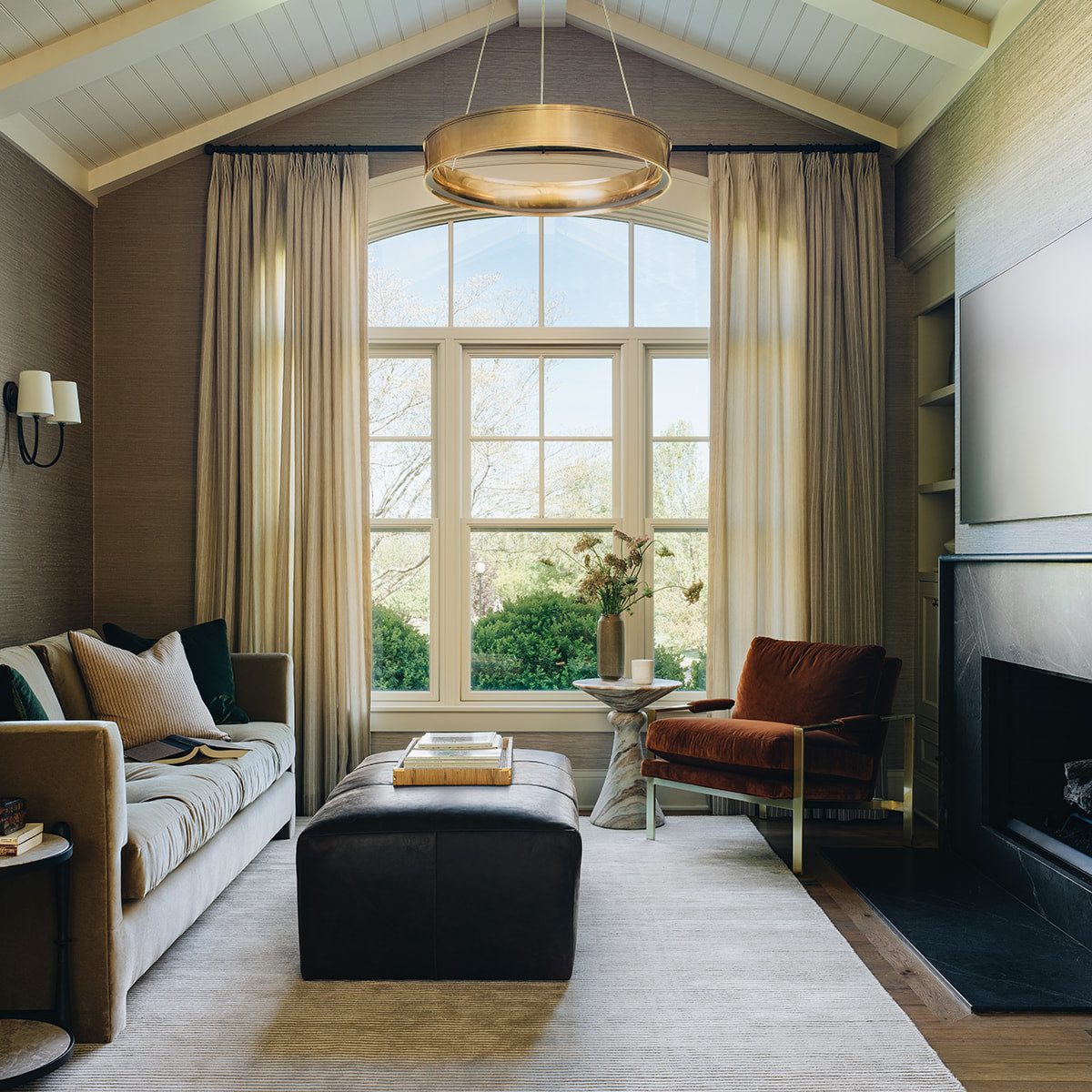 Macon Leather Ottoman