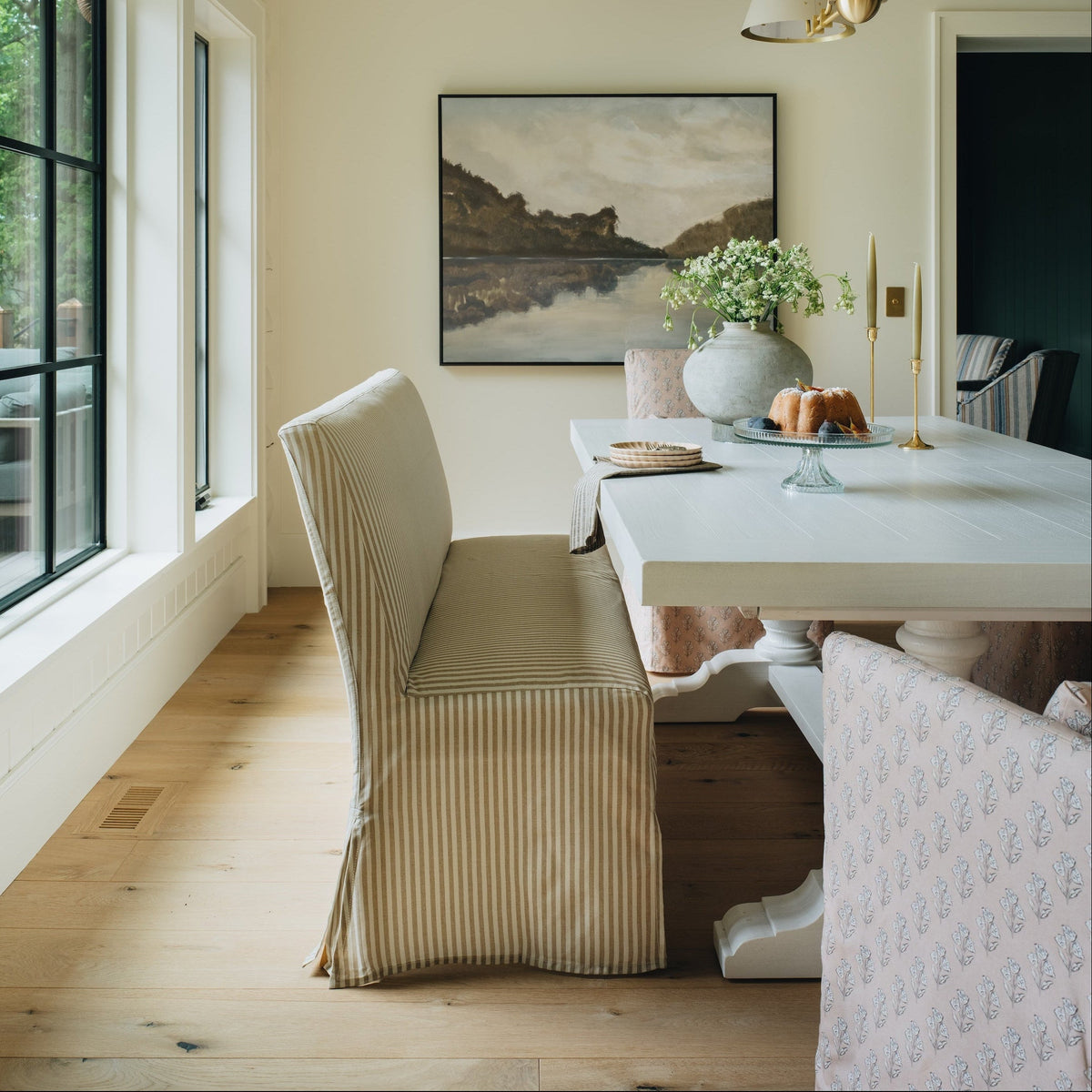 Lindy Slipcovered Dining Banquette