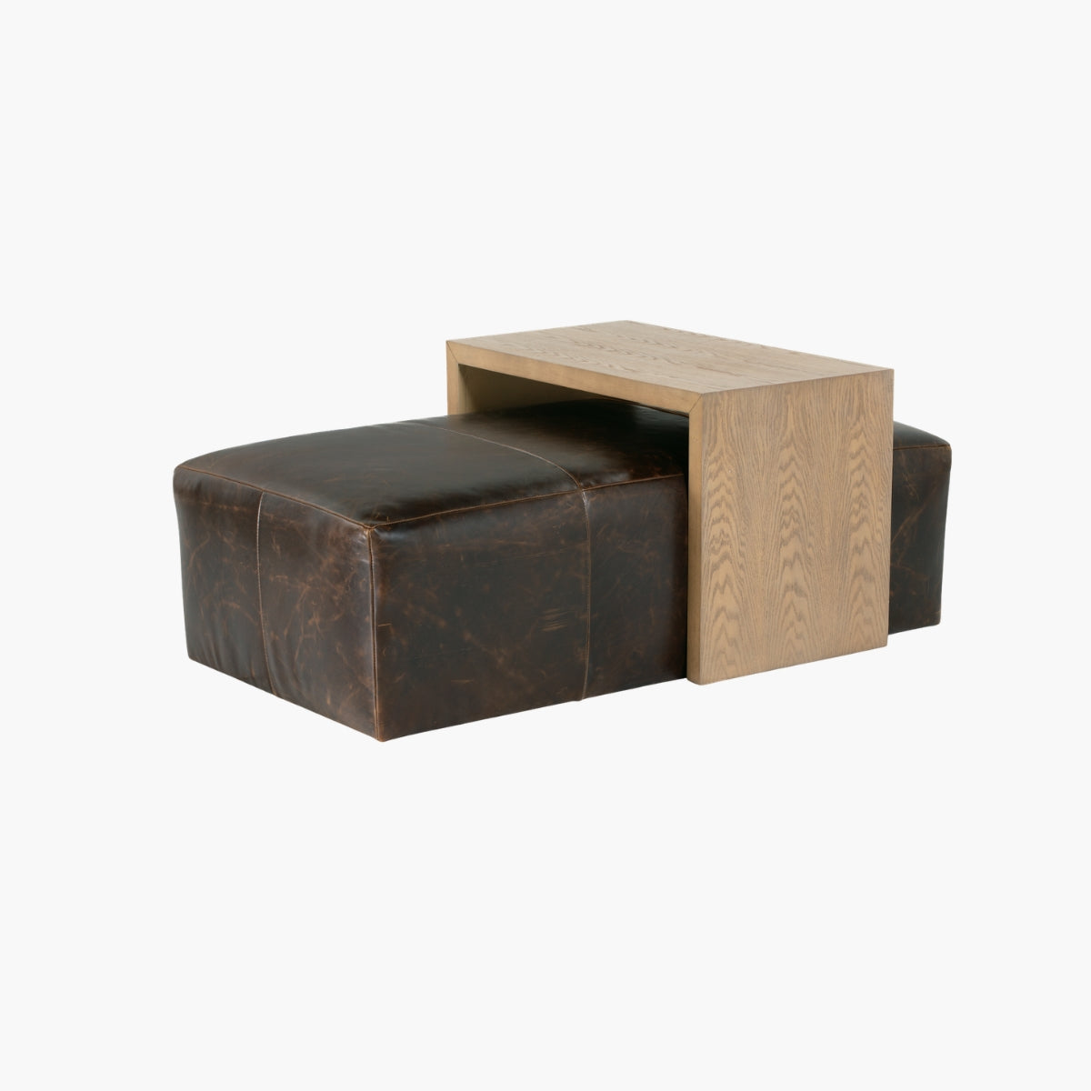 Macon Leather Ottoman
