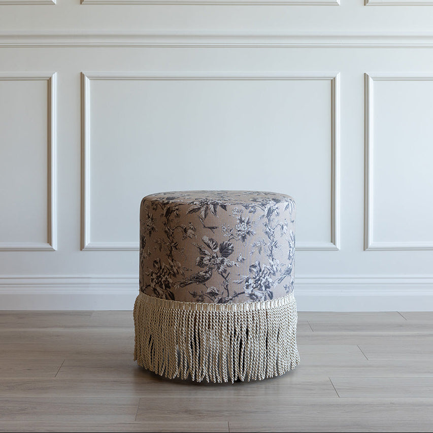 Ann Ottoman in Michigan Bird Toile Sand
