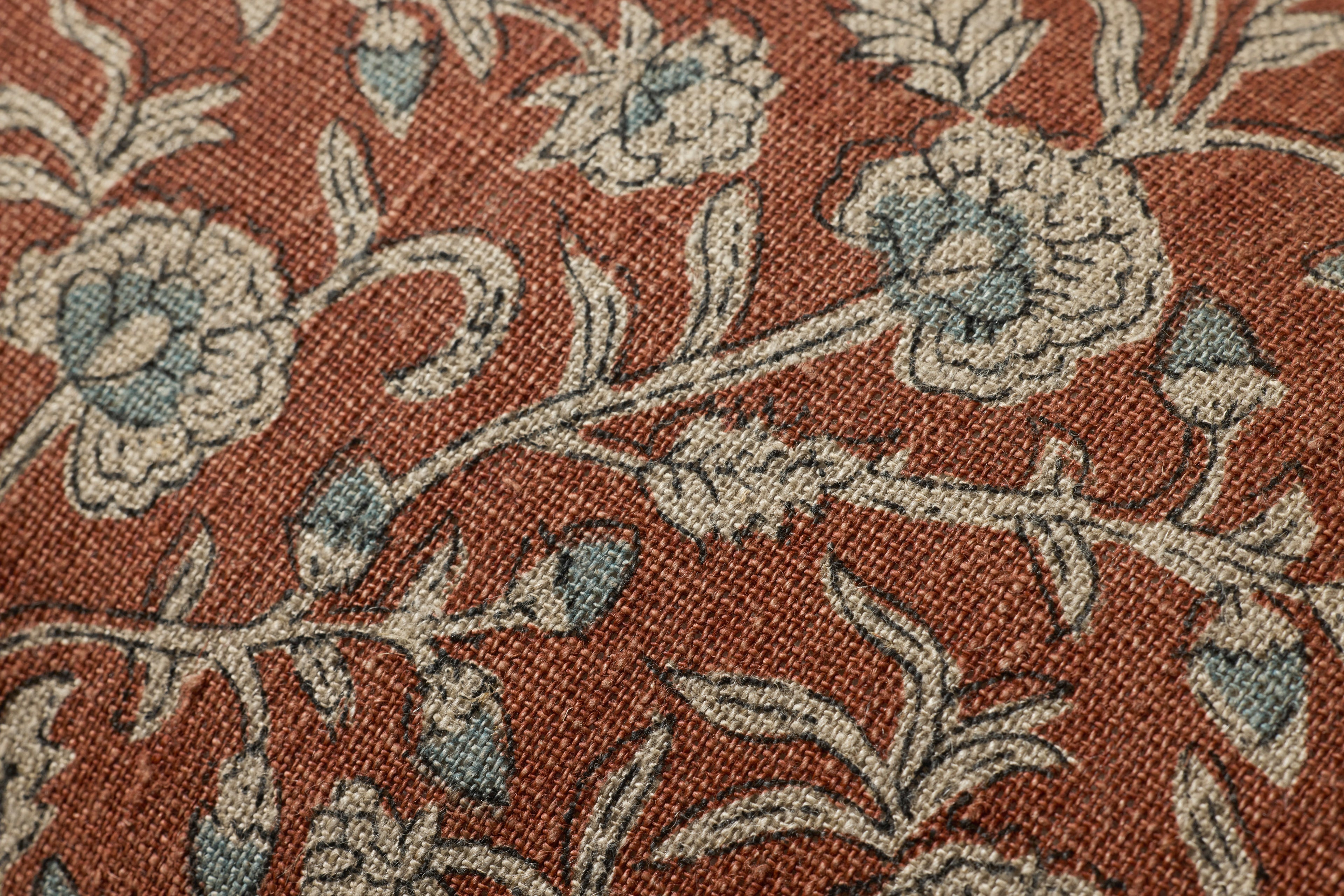 Loloi Linen Pillow in Brick Paisley