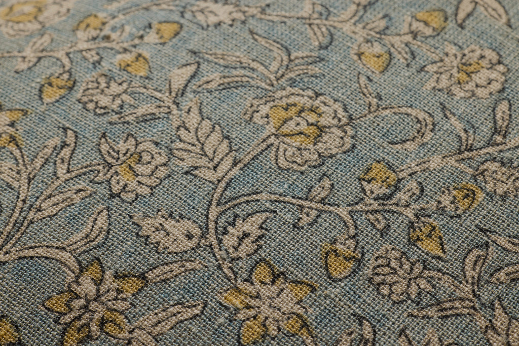 Loloi Linen Pillow in Blue Paisley