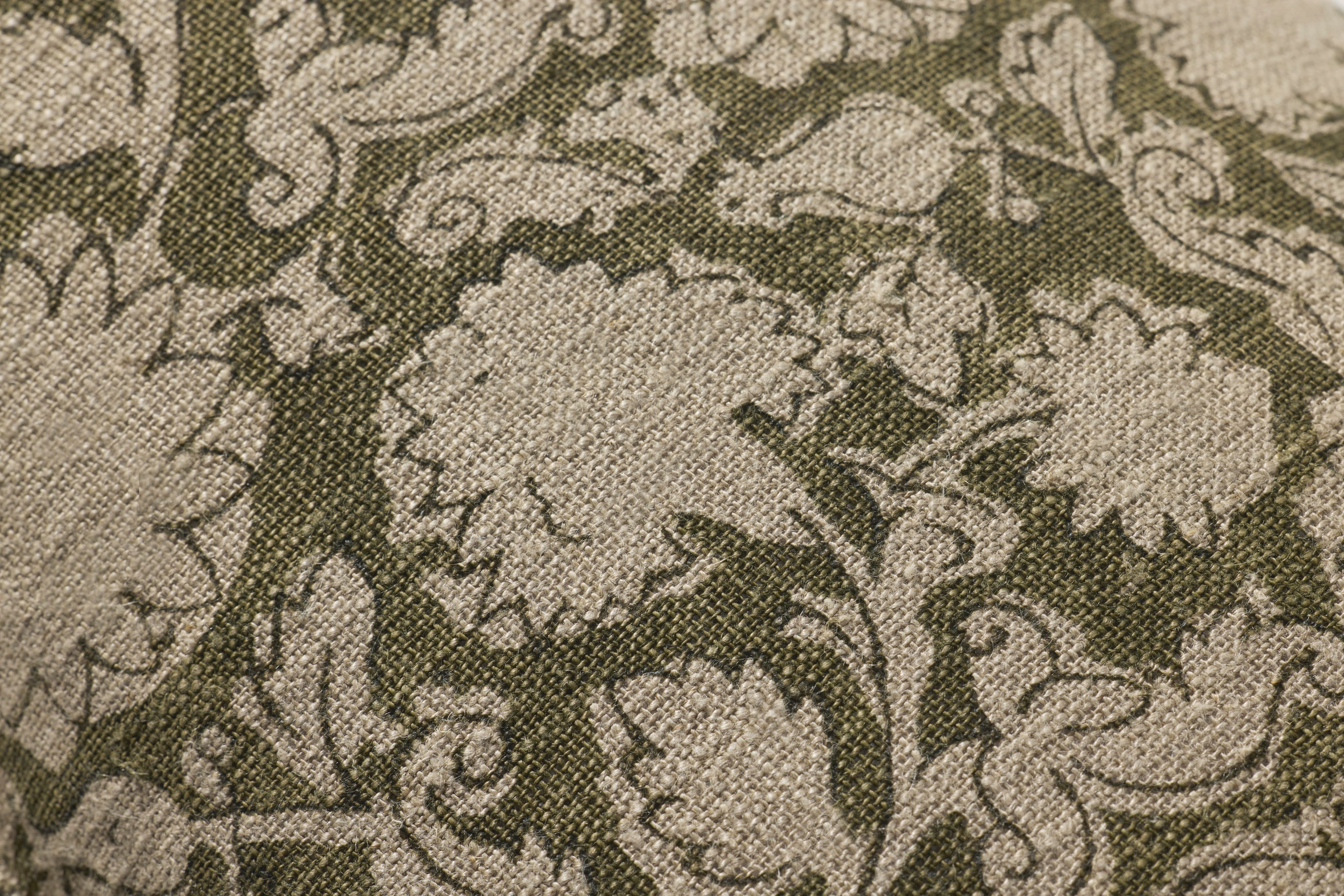 Loloi Linen Pillow in Olive Floral