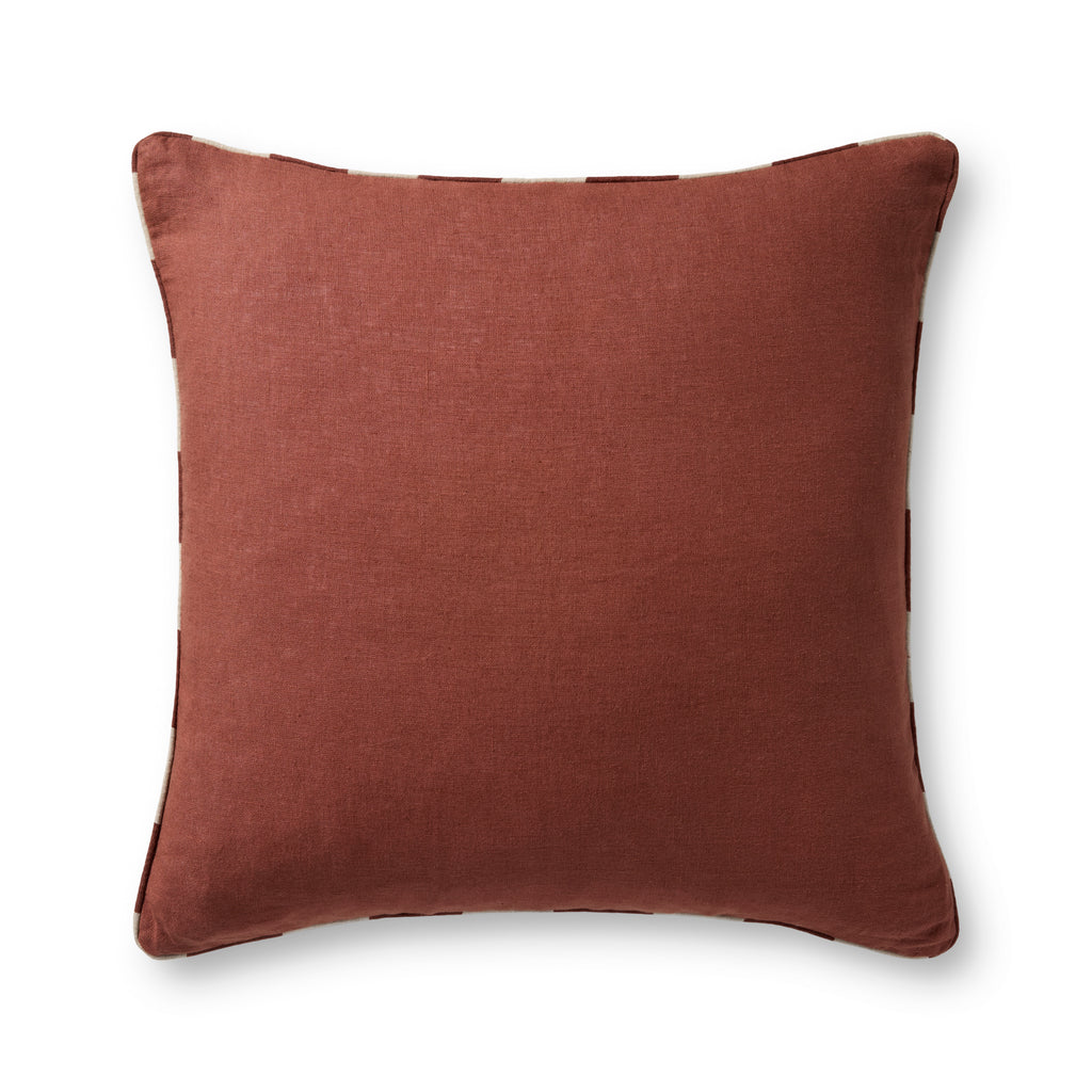 Loloi Linen Pillow in Brick
