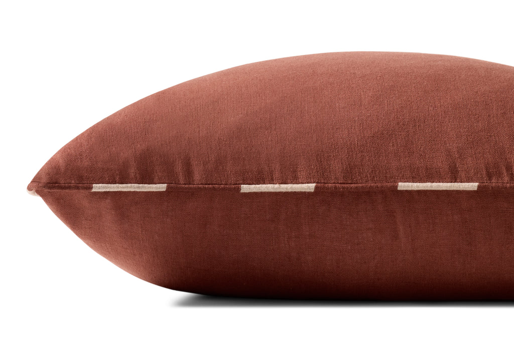 Loloi Linen Pillow in Brick