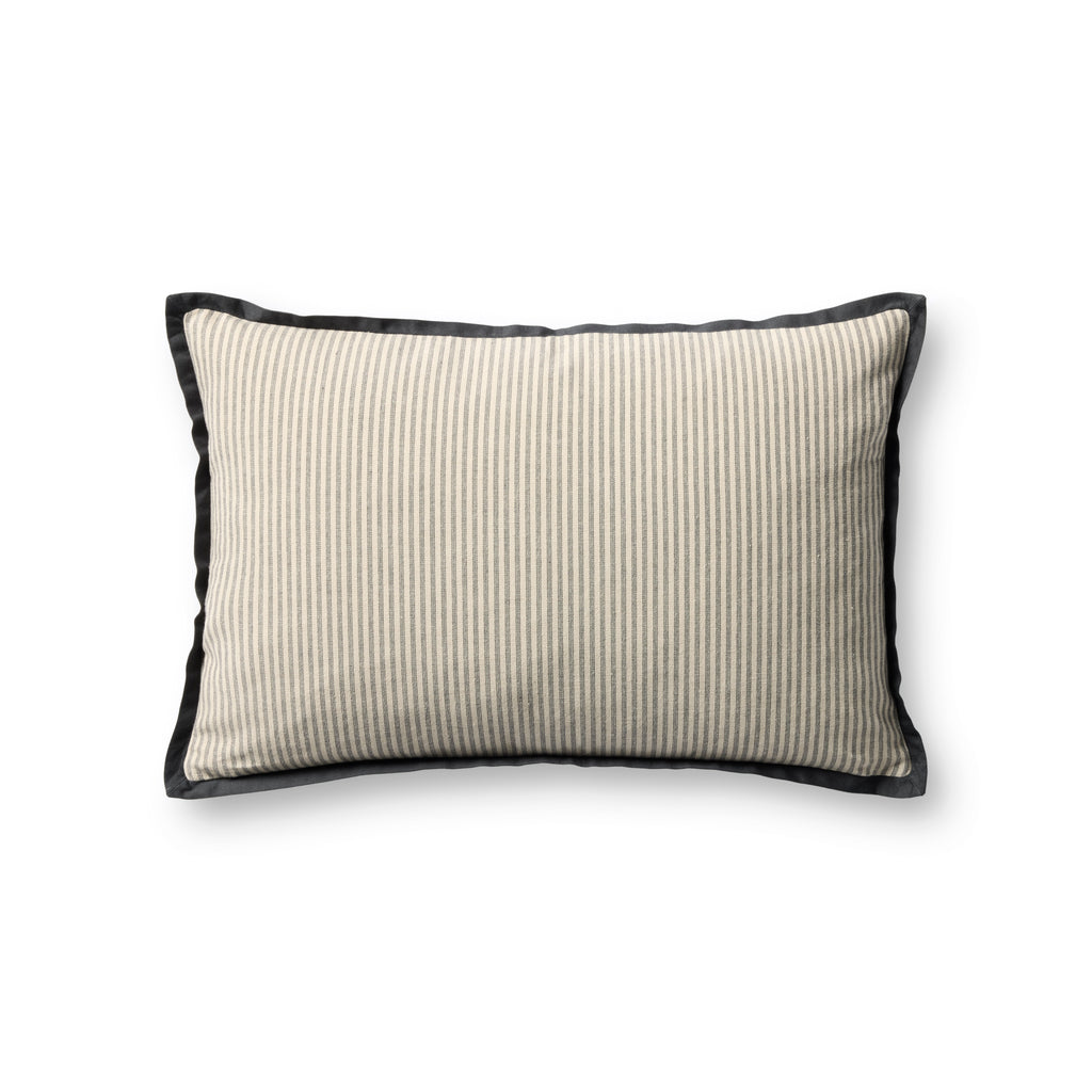Jeremiah Brent × Loloi Pillow Natural Black Stripe