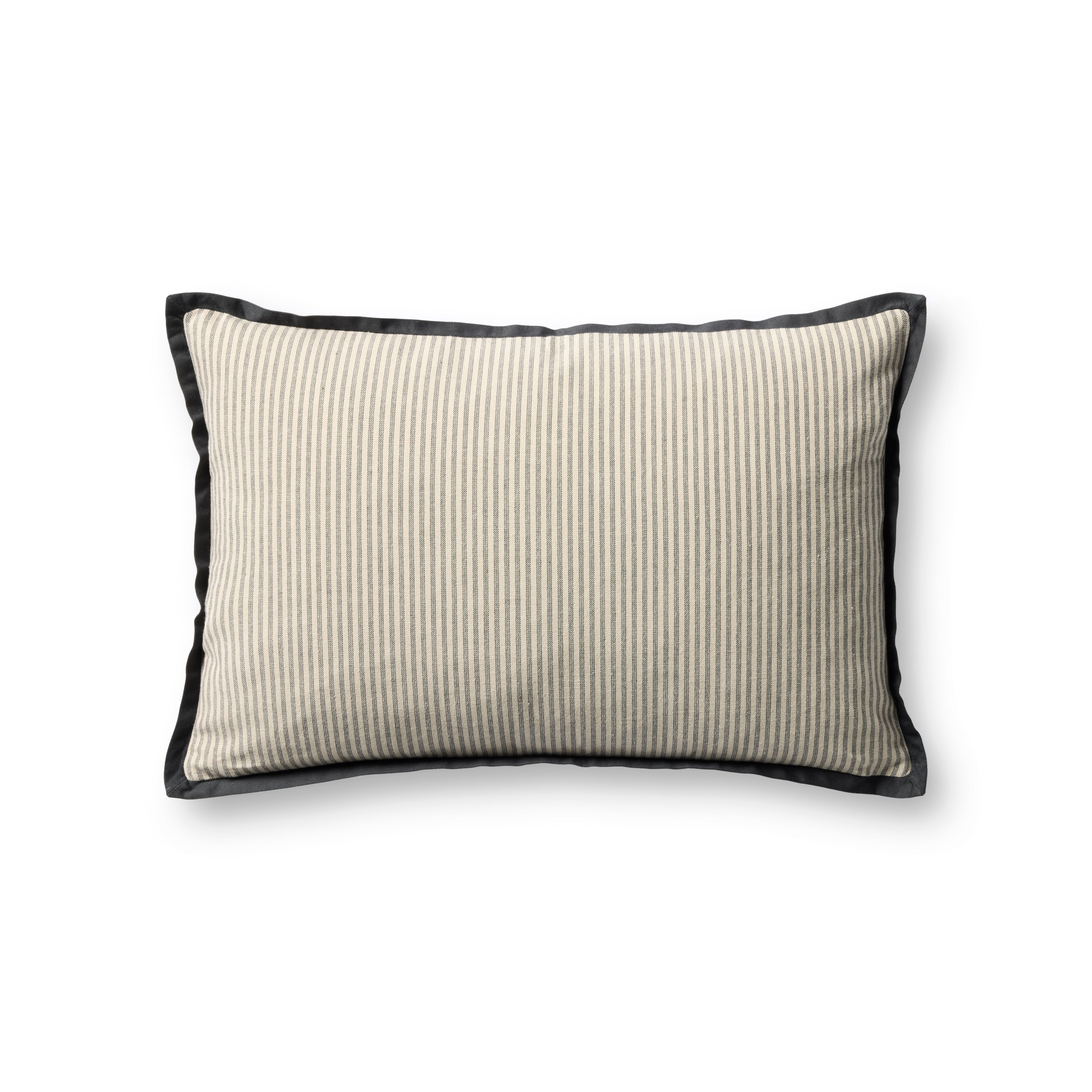 Jeremiah Brent × Loloi Pillow Natural Black Stripe