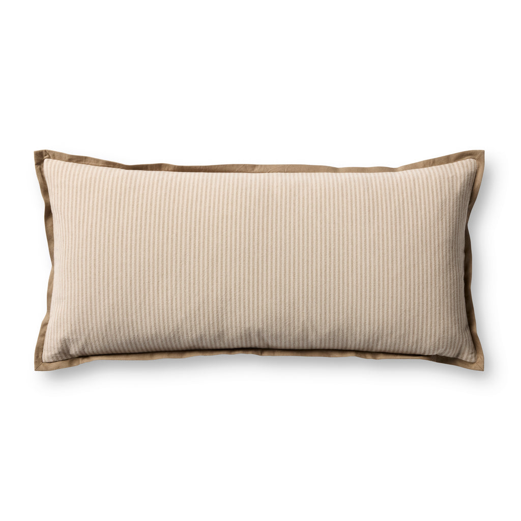 Jeremiah Brent × Loloi Pillow Natural Brown Stripe