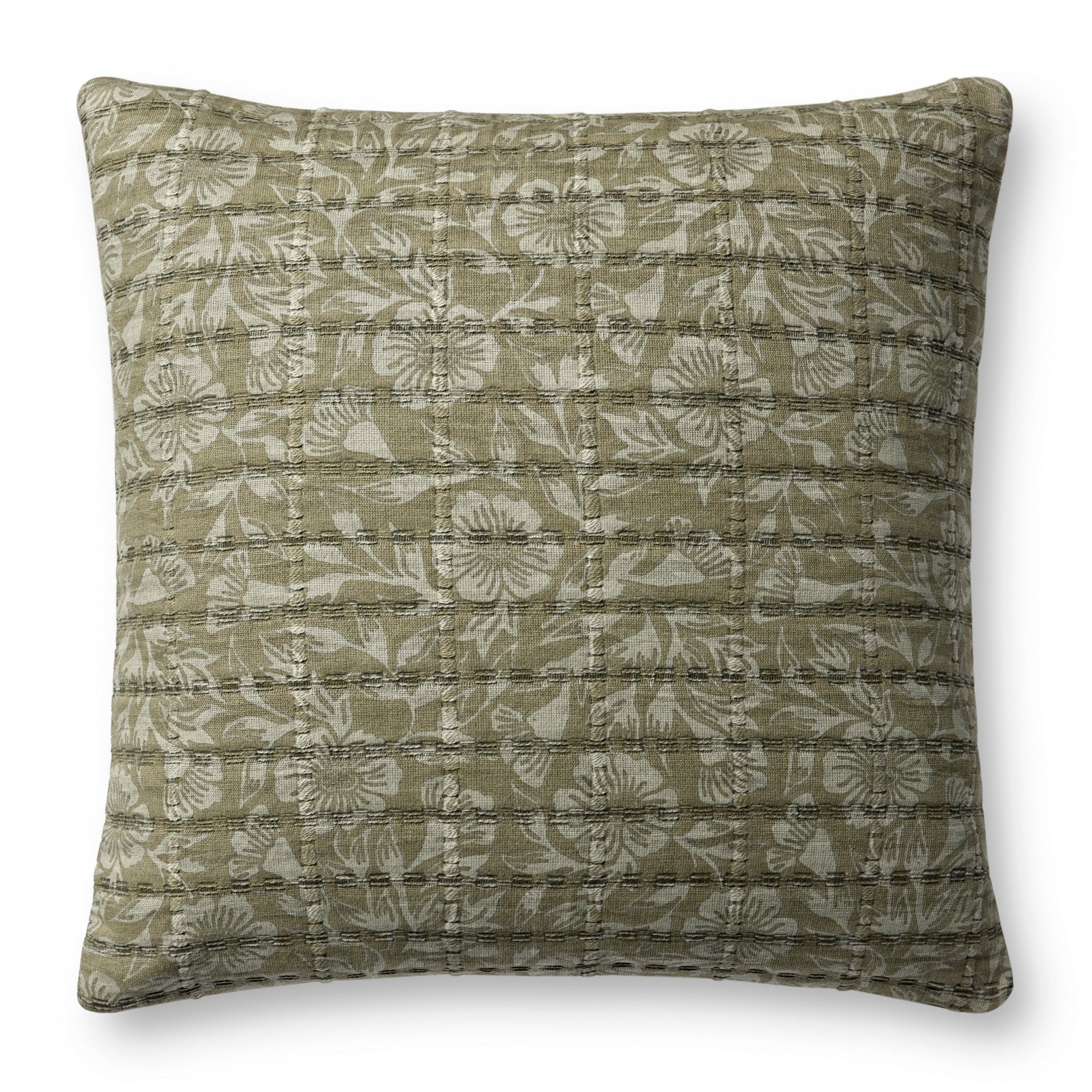 Jean Stoffer x Loloi Pillow Green / Grey