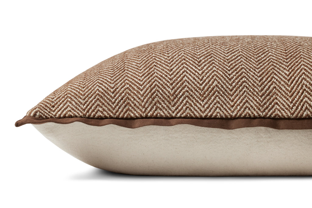 Jean Stoffer x Loloi Flange Pillow Chocolate