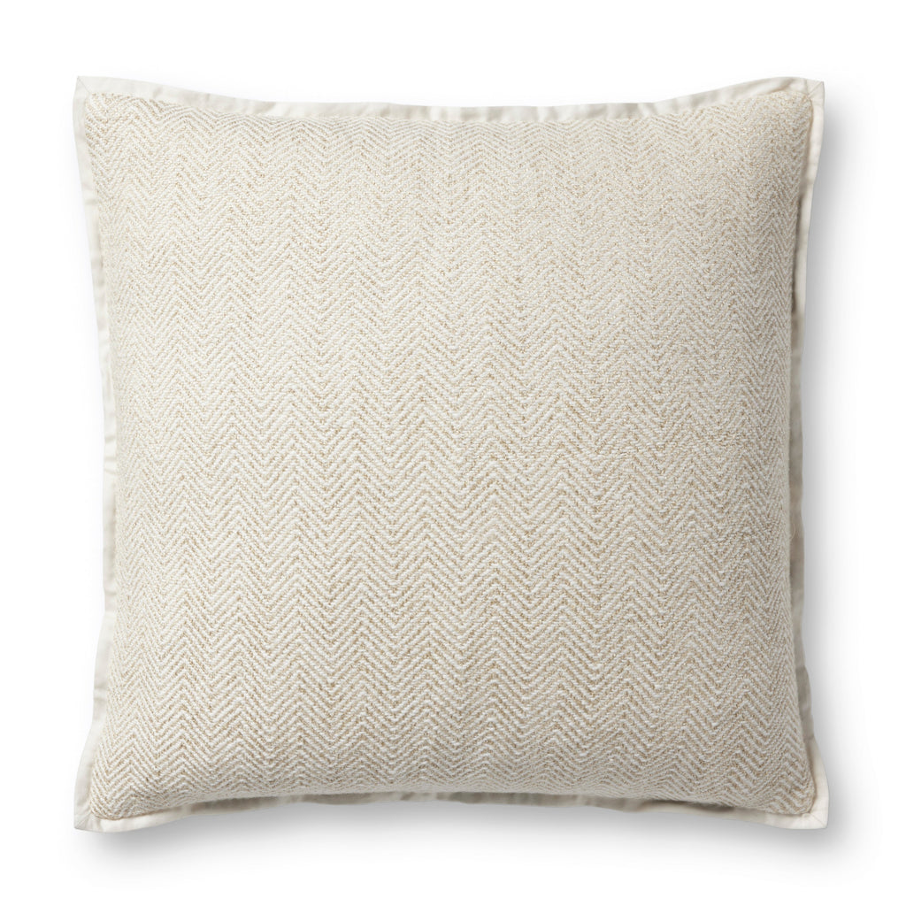 Jean Stoffer x Loloi Flange Pillow Ivory