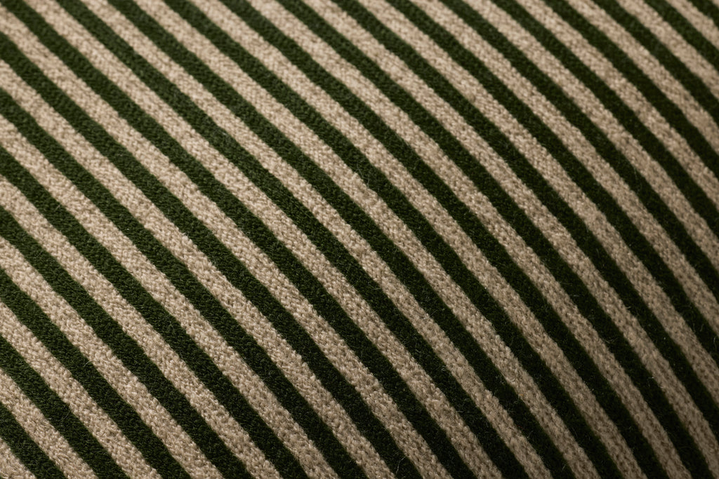 Loloi Linen Pillow in Olive Stripe