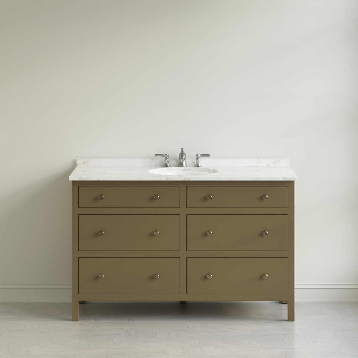 Paddington Vanity | Three-Drawer Style | Slab Drawer Front - 54"
