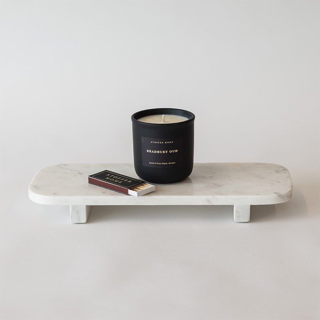 Rhea Marble Footed Pedestal
