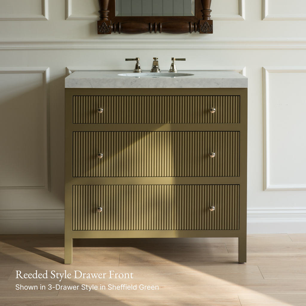 Paddington Vanity | Three-Drawer Style | Reeded Drawer Front - 33"