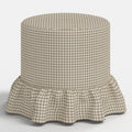 Bernadette Ottoman in Mini Gingham Burlap