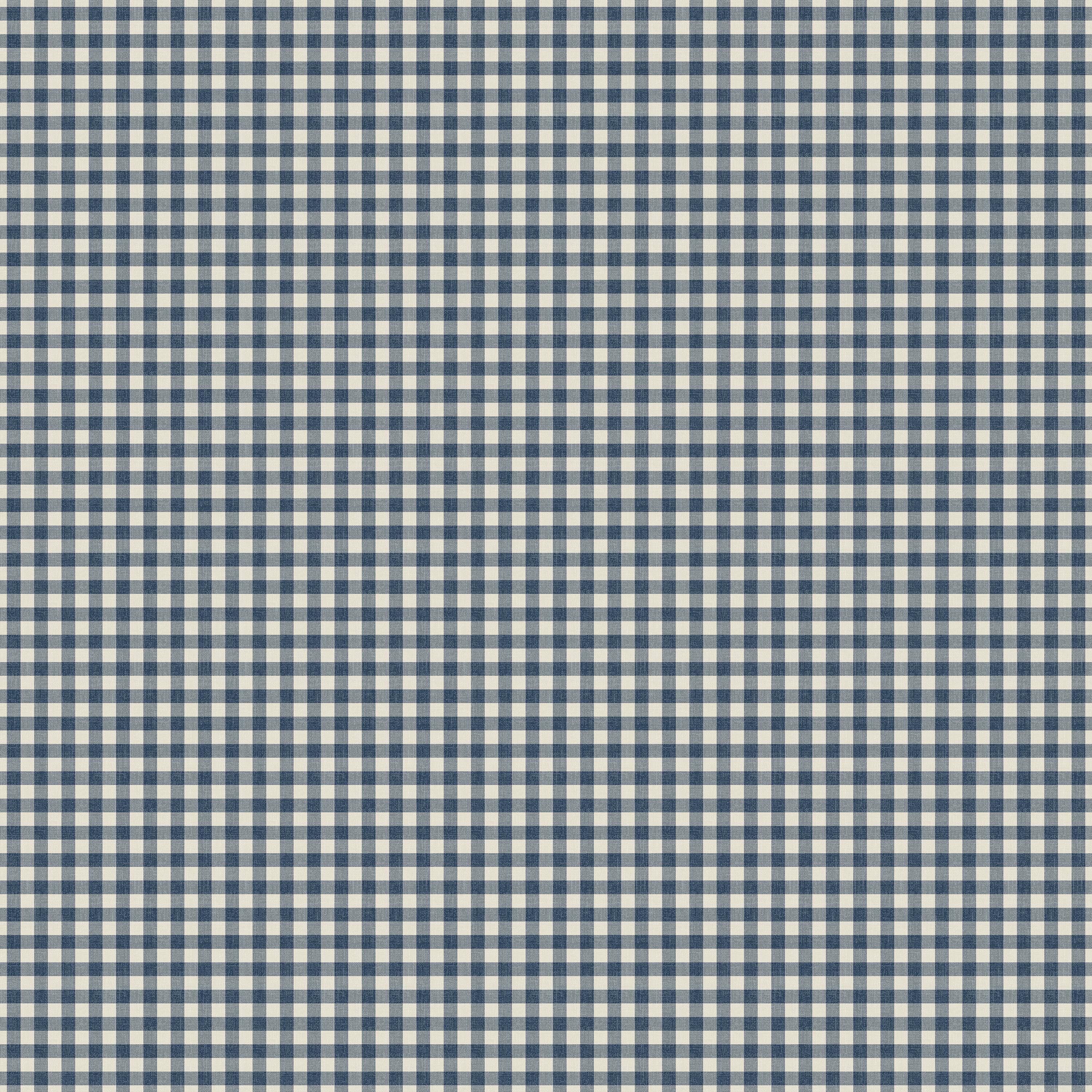 Bernadette Ottoman in Mini Gingham Denim