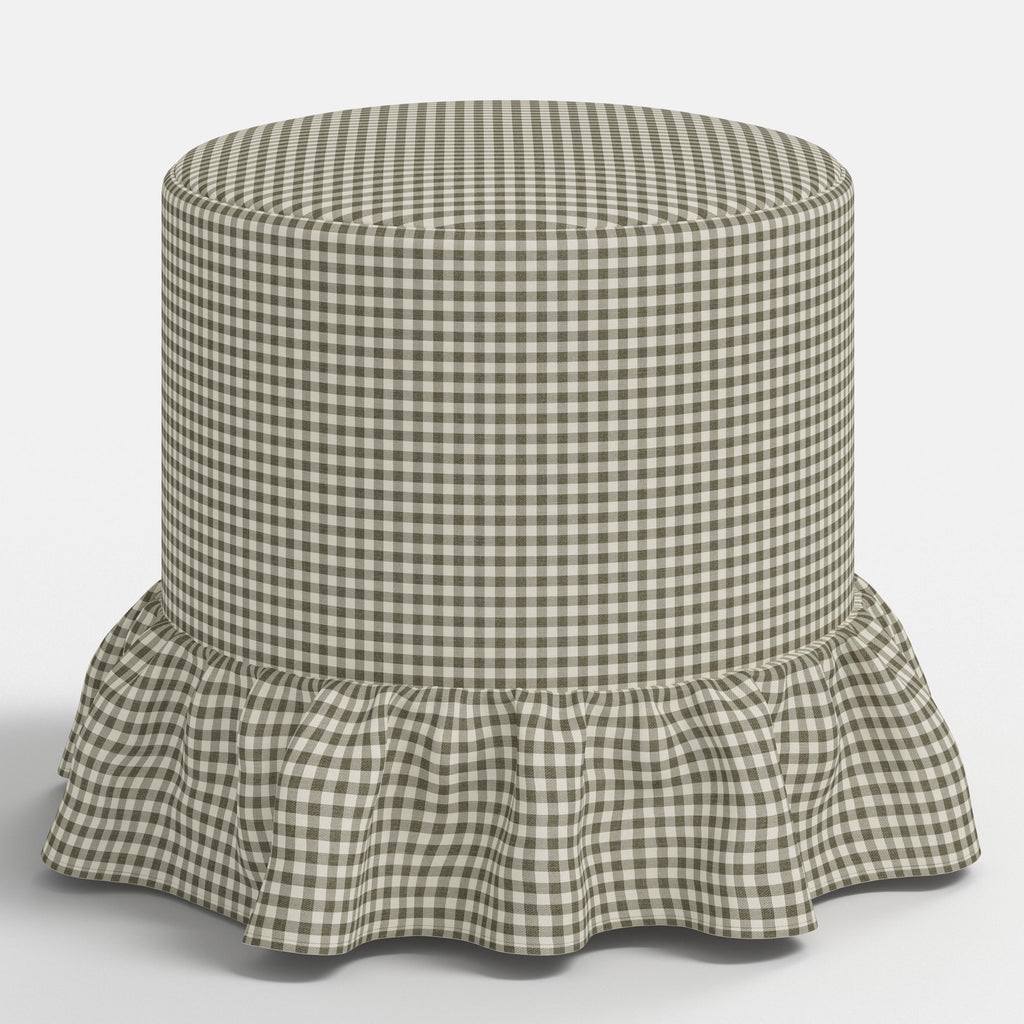 Bernadette Ottoman in Mini Gingham Laurel