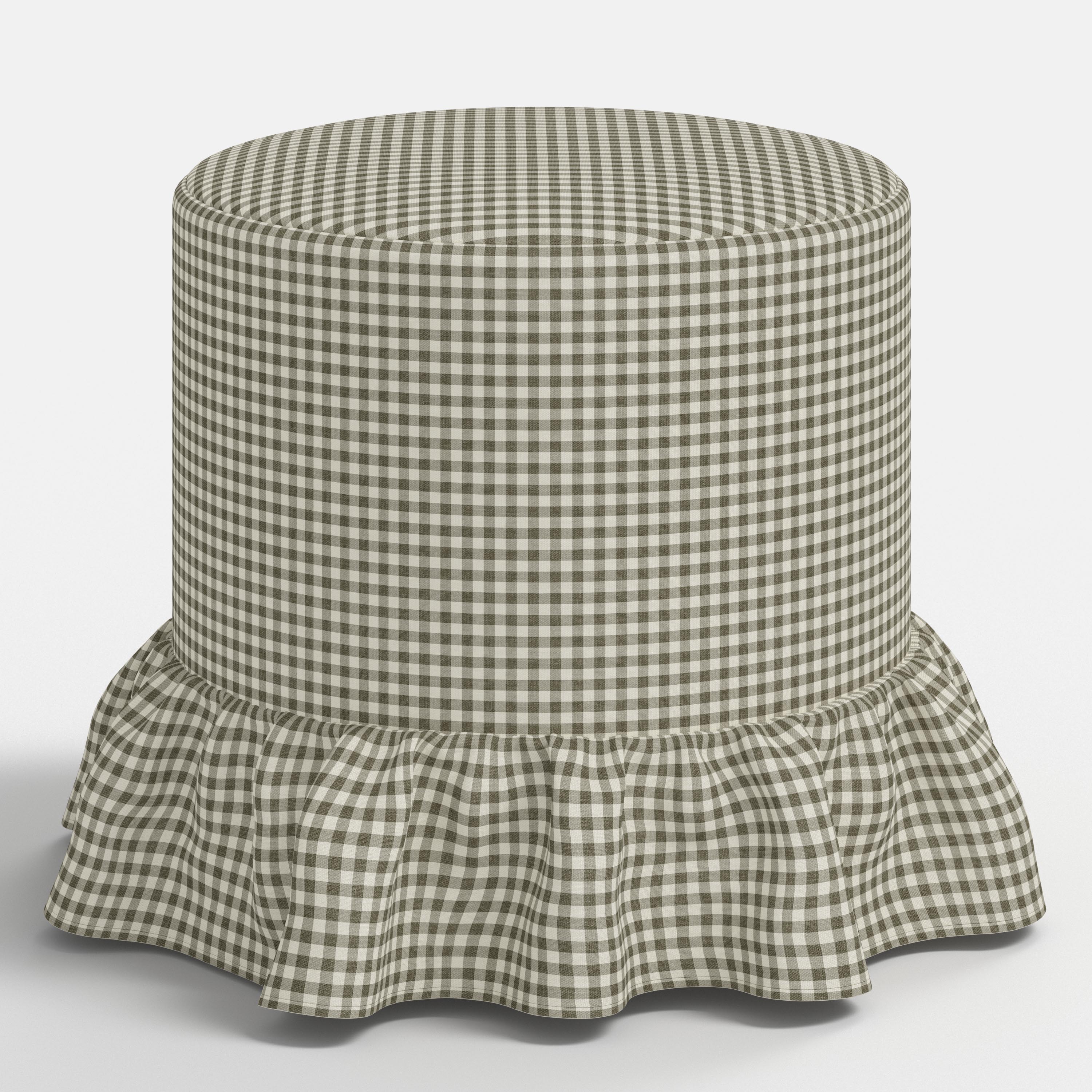 Bernadette Ottoman in Mini Gingham Laurel