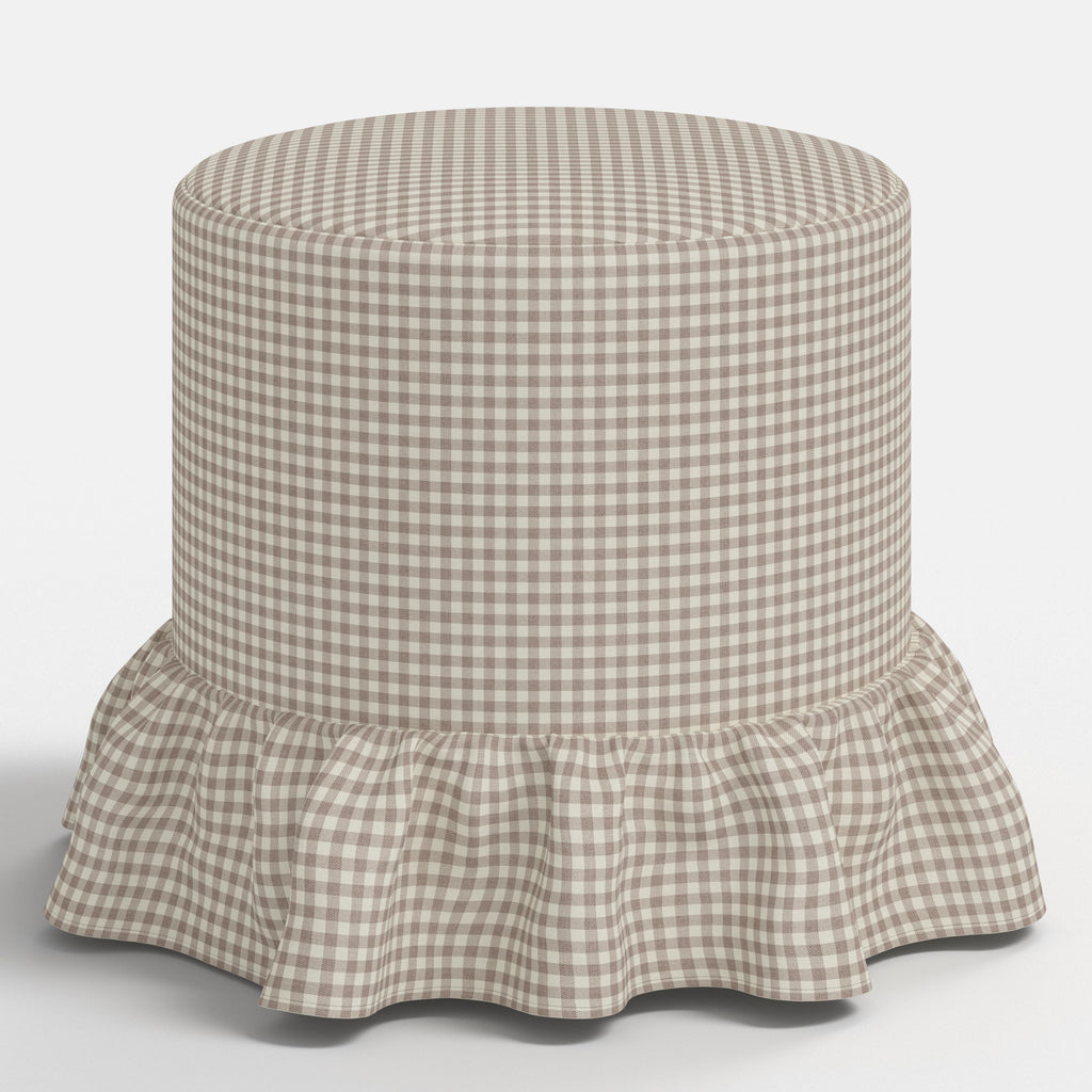 Bernadette Ottoman in Mini Gingham Mauve