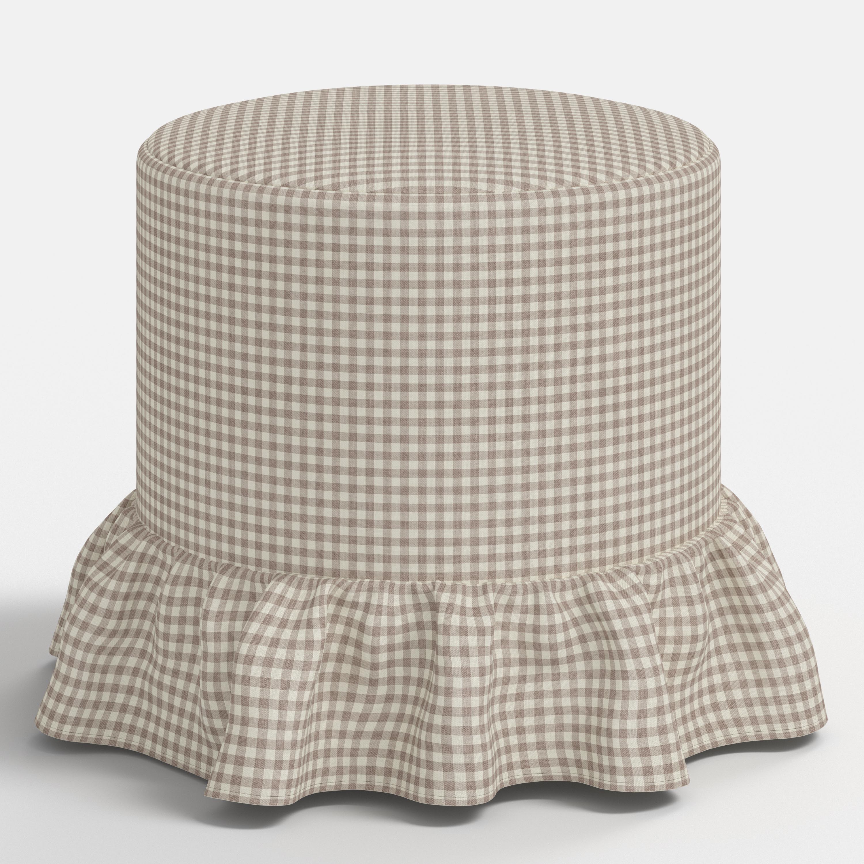 Bernadette Ottoman in Mini Gingham Mauve