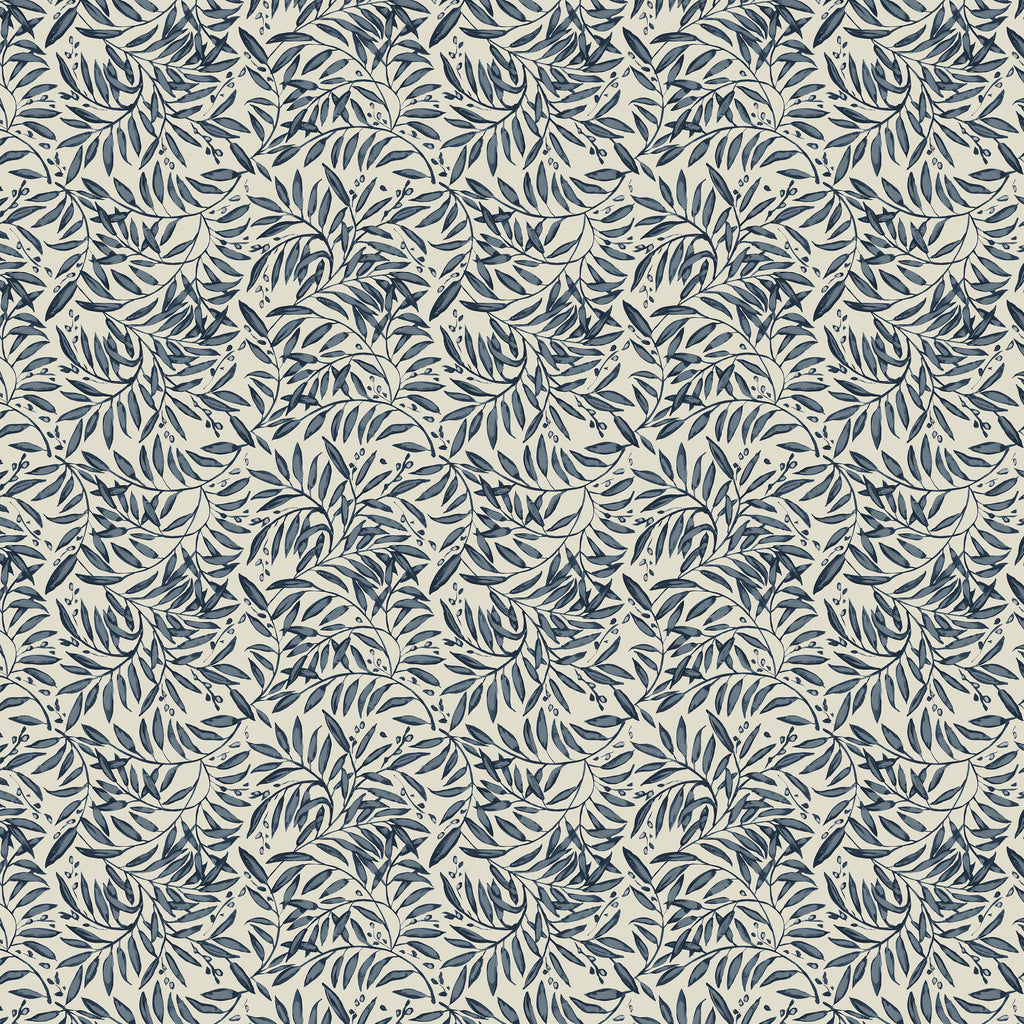 Bernadette Ottoman in Willow Vine Navy