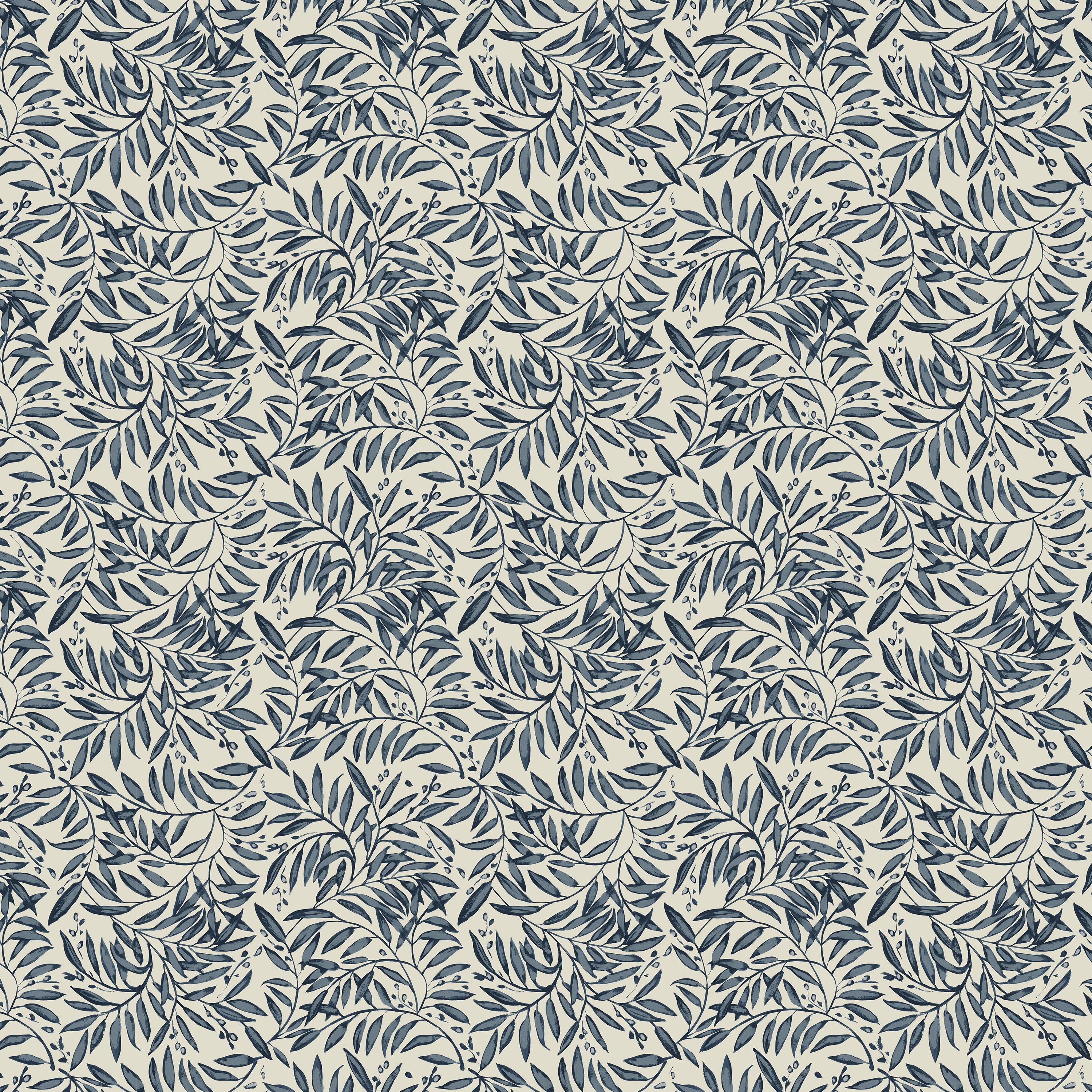 Bernadette Ottoman in Willow Vine Navy
