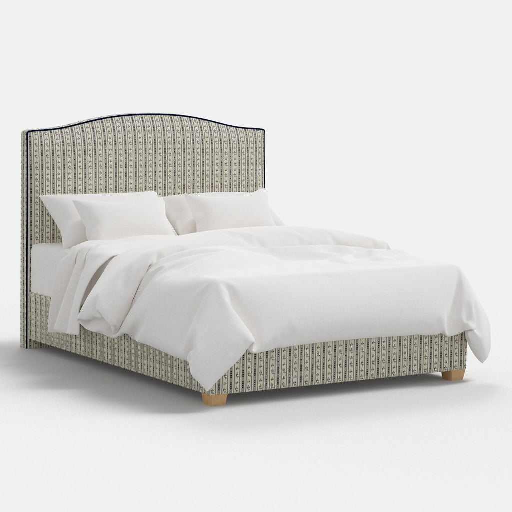 Elsie Bed in Botanical Stripe Navy - Navy Welt