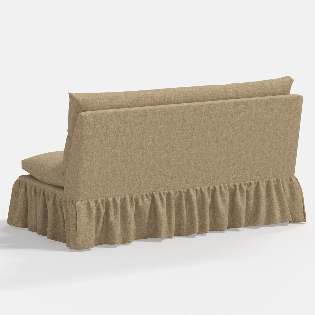 Thelma Settee in Relaxed Linen Burlap