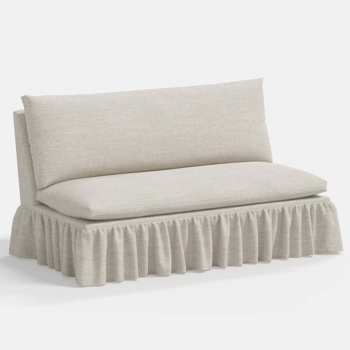 Thelma Settee in Relaxed Linen Zinc