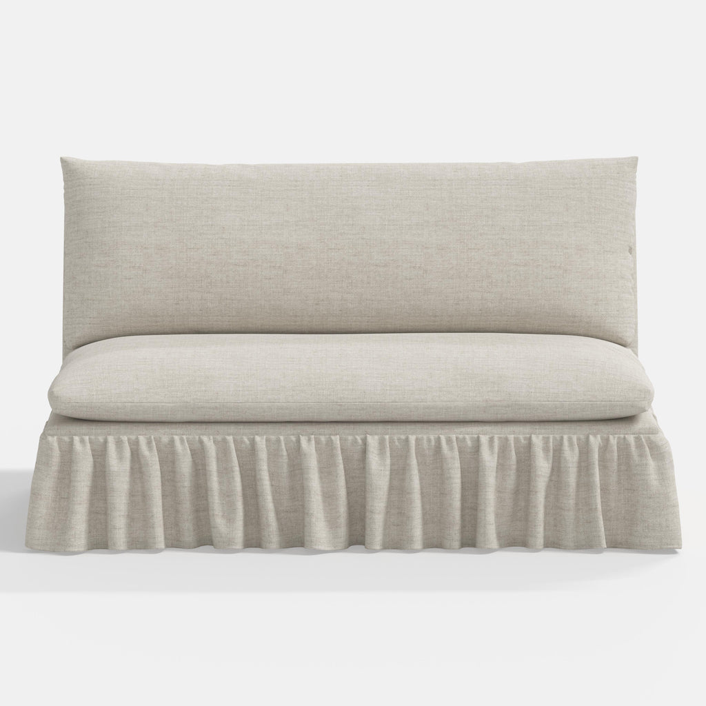 Thelma Settee in Relaxed Linen Zinc