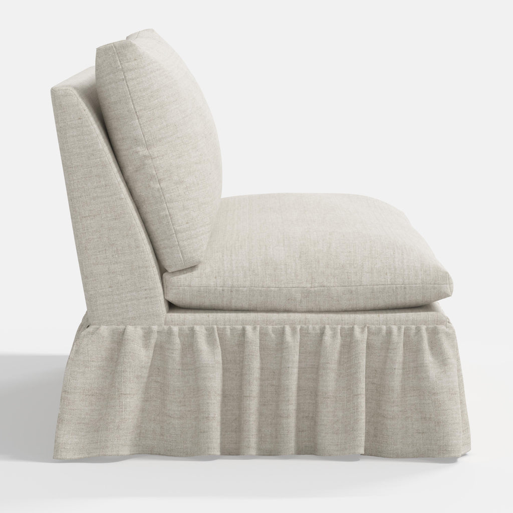 Thelma Settee in Relaxed Linen Zinc