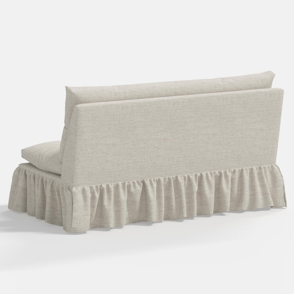 Thelma Settee in Relaxed Linen Zinc