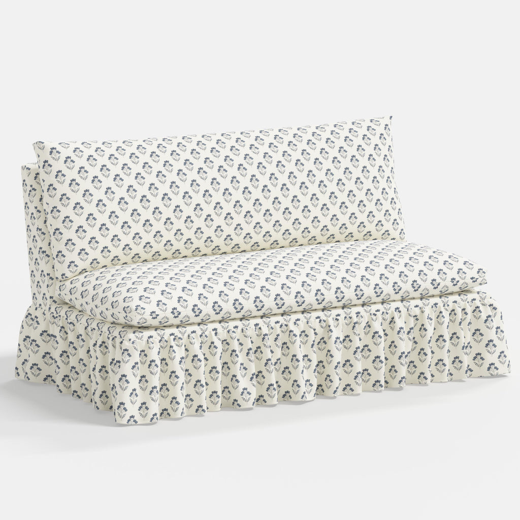 Thelma Settee in Francie Blue