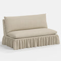 Thelma Settee in Jane Stripe Burlap